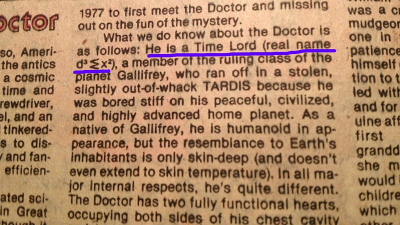 Illustration for article titled Un cómic perdido hace 30 años revela el verdadero nombre de Doctor Who: ∂³∑x²